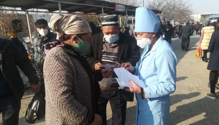 Давоми корҳои ташфиқотию тарғиботӣ оиди пешгирии бемории коронавирус дар ш. Конибодоми в. Суғд